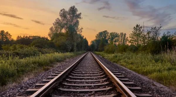 Railway track stretching into the distance